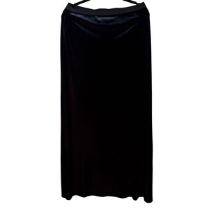 Laundry by Shelli Segal Maxi Skirt Women Size L Burgundy Velvet Elastic Waist